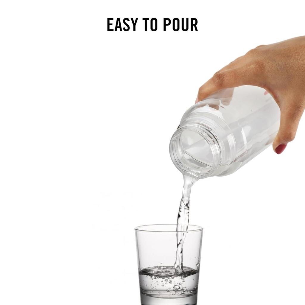 CELLO H2O Unbreakable 1L Water Bottle With Leak Proof Silicone Seal For Gym Travel And Daily Use In Crystal Clear Design