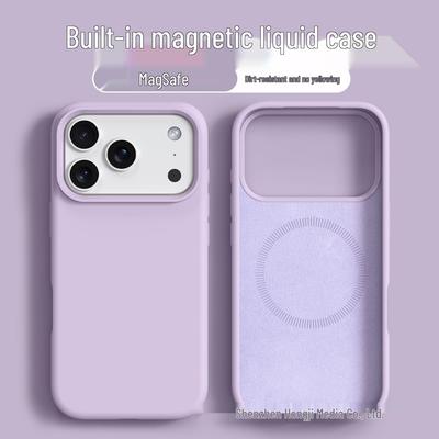 Защитный чехол для iPhone 17 Pro Max с большим отверстием, магнитный, из жидкого силикона, однотонный