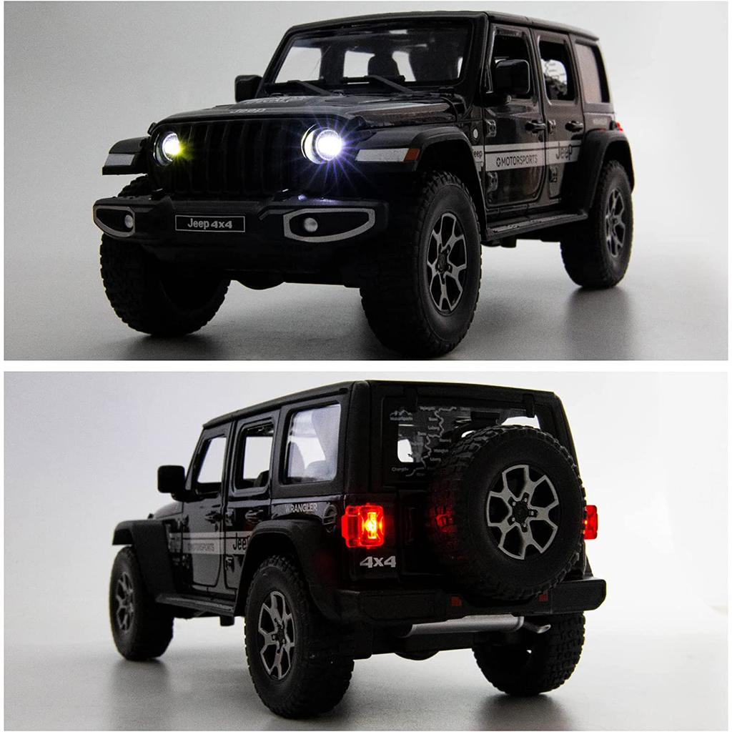1/22 Масштаб Wrangler, литая под давлением внедорожная модель автомобиля, игрушечная модель автомобиля, 7 открытых дверей, выдвижной игрушечный автомобиль со звуком и светом для детей, коллекция подарков для мальчиков и девочек