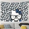 Тканое панно Sanrio Hello Kitty Kuromi My Melody Милое Аниме Декор Стены Мягкая Махровая Ткань Синий Леопардовый Белый Покрывало для Вечеринки