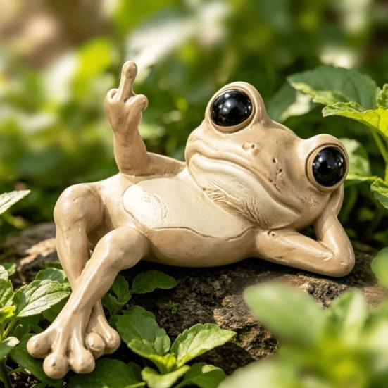 Garden Statue for Patio Funny Lounge Frog Resin Figurine, Whimsical Lazy Statue, Novelty Stress Relief Gift Desk Ornament Office Bedroom Balcony