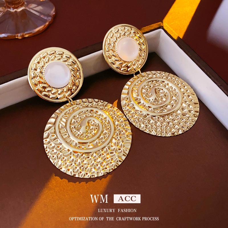 Винтажные серьги-кисточки 'Сердце и цветок из серебряной иглы'