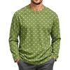 Men's Corduroy Long Sleeve Neck Top Casual Pullover Shirt for Daily Wear