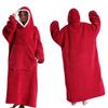 Winter Wearable Blanket Bathrobe with Big Pocket Thick Double-sided Fleece Loose Long Sleeves Pajamas Heat Retention Full Protection Home Lazy