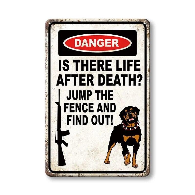 Warning Danger Poster Metal Decor Beware Of The Dog Cat Vintage Tin Sign No Trespassing Farmhouse Wall Decor Family Doorplate