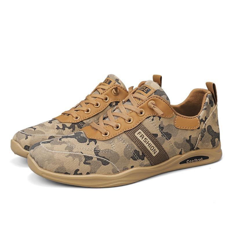 2025 новая летняя дышащая обувь из ледяного шелка для мужчин, камуфляжная, с индивидуальным трендом, студенческая, с мягкой подошвой, повседневная спортивная мужская обувь