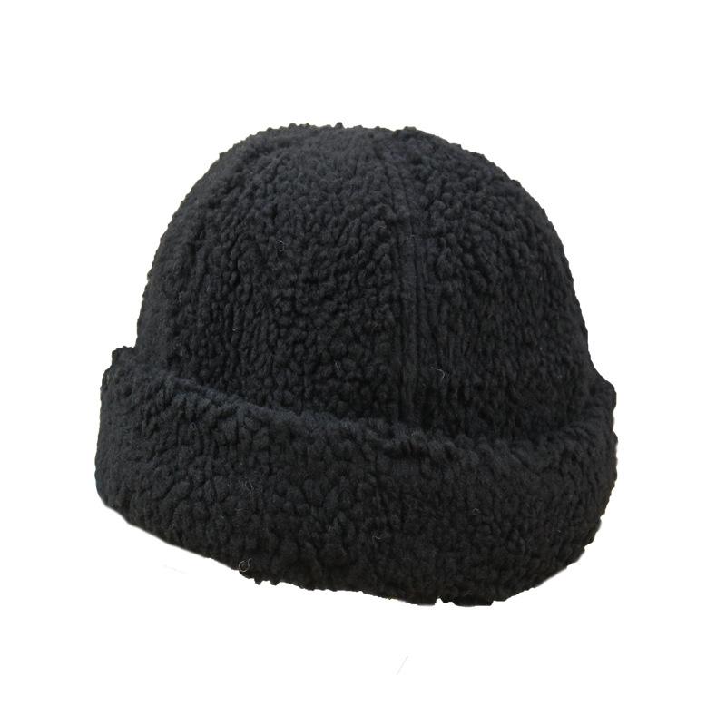 New lamb wool landlord hat women's autumn and winter brimless warm melon fur hat student couple sailor yuppie hat