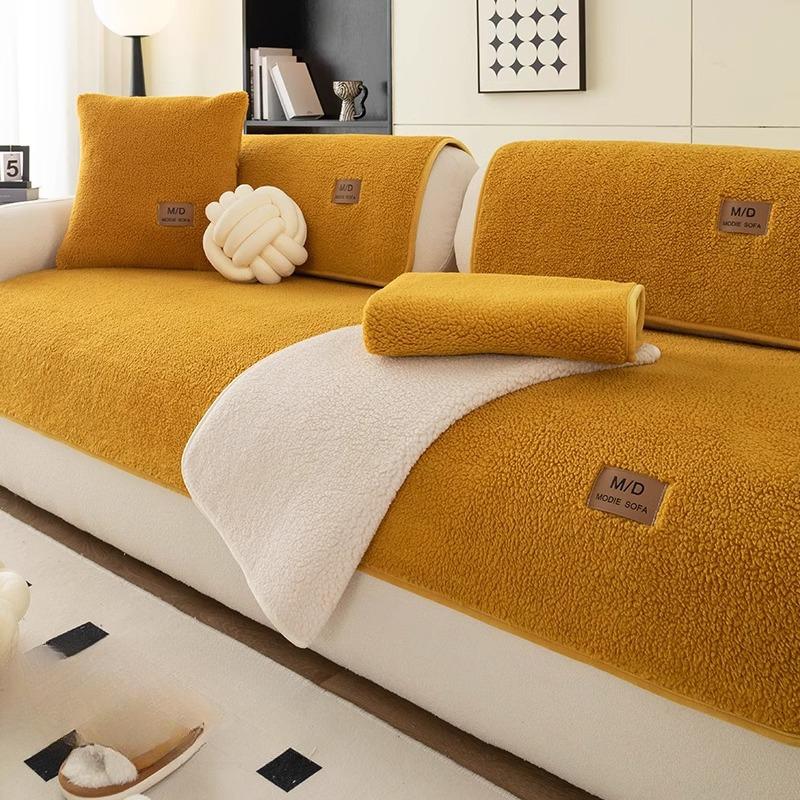 Зимняя бархатная подушка для дивана, легкая роскошная высококачественная нескользящая подушка для сиденья, однотонный чехол для дивана, тканевый чехол