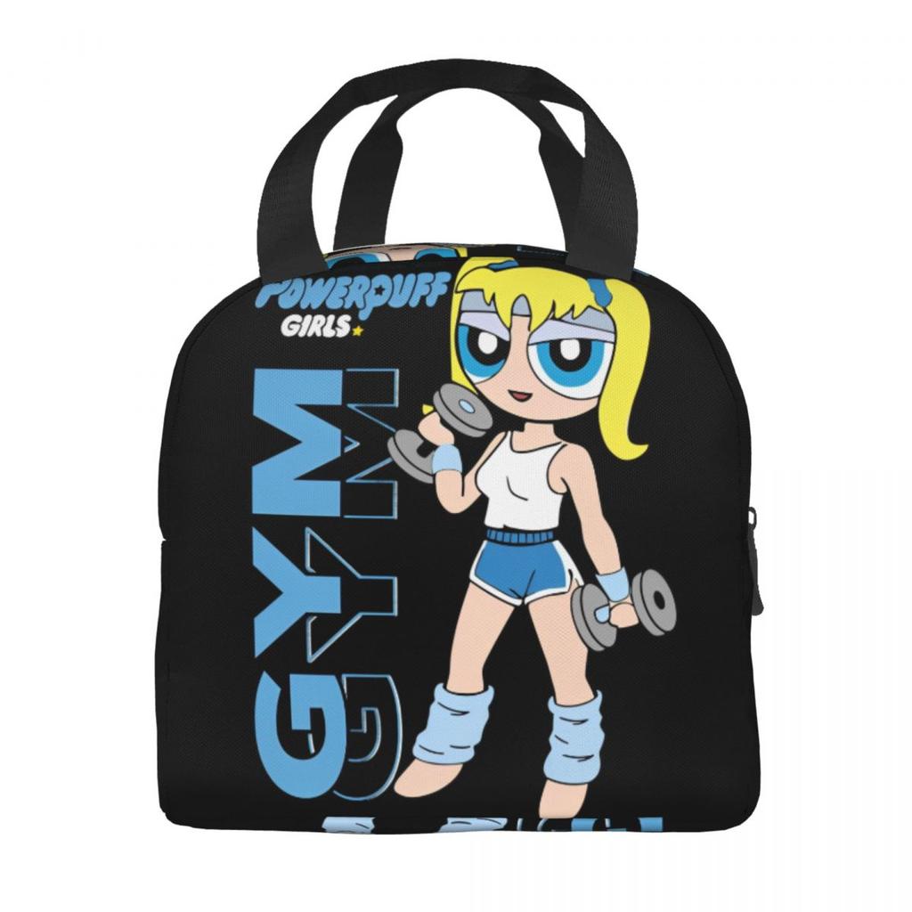 P-PowerPuffs Cartoon Accessories Insulated Lunch Bags For Work Food Storage Bag Portable Cooler Thermal Bento Box