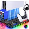 3 Mode Led Cooling Fan Charging Dock For PS5 Stand 2 Controller Charging Dock for Sony Playstation 5 Disc/Digital RGB Cool Light