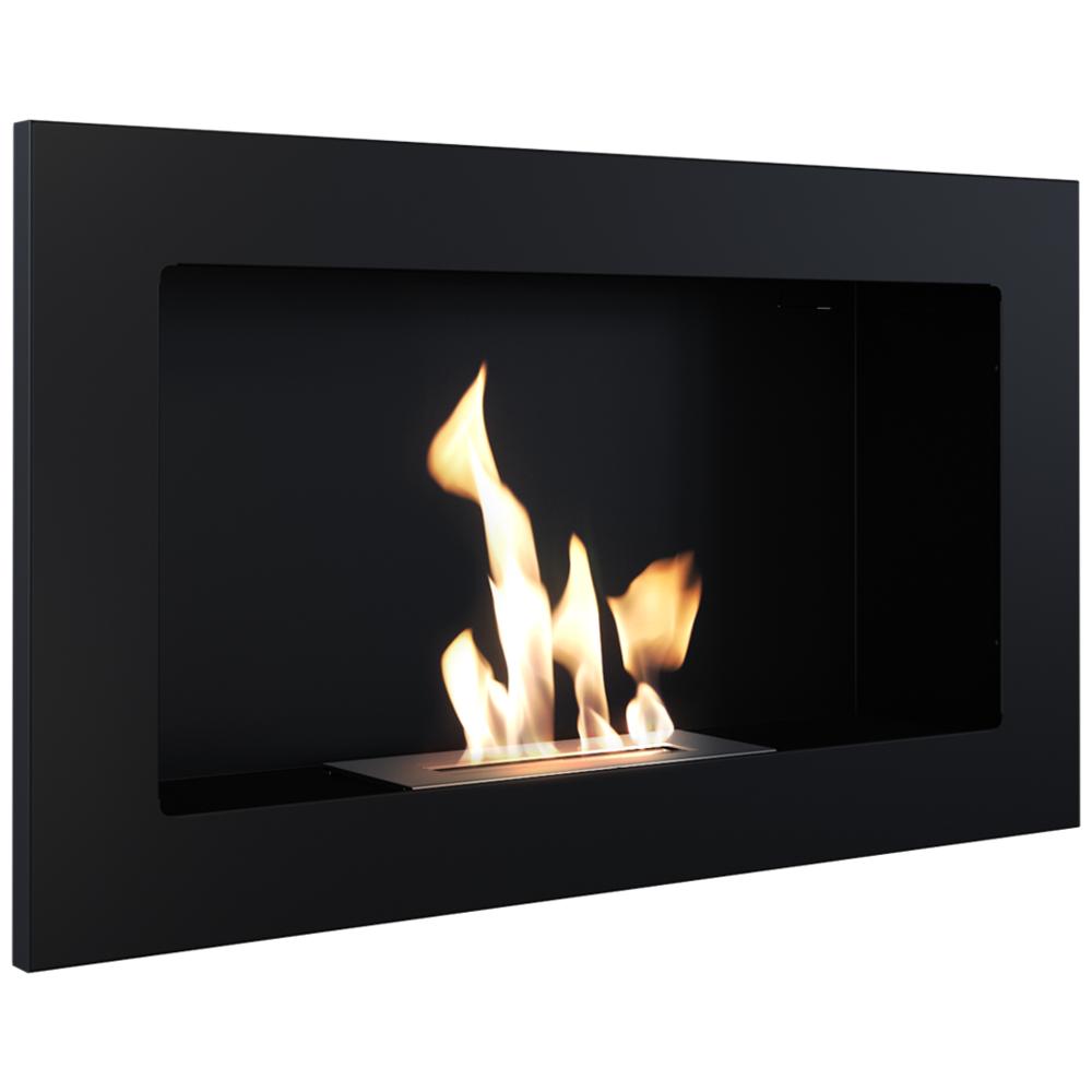 Wall Mounted Bioethanol Fireplace GOLF 2 Black TÜV