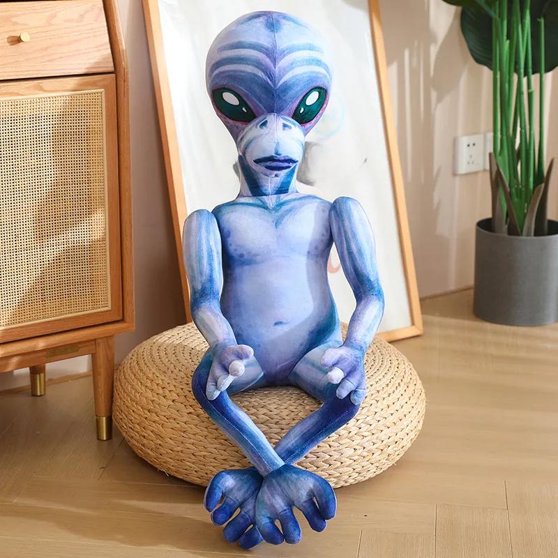 Творческий высококачественный имитационный плюшевый рюкзак для куклы Alien PU золотисто-серебристого цвета, плюшевая игрушка Alien для мальчиков и девочек, школьный рюкзак