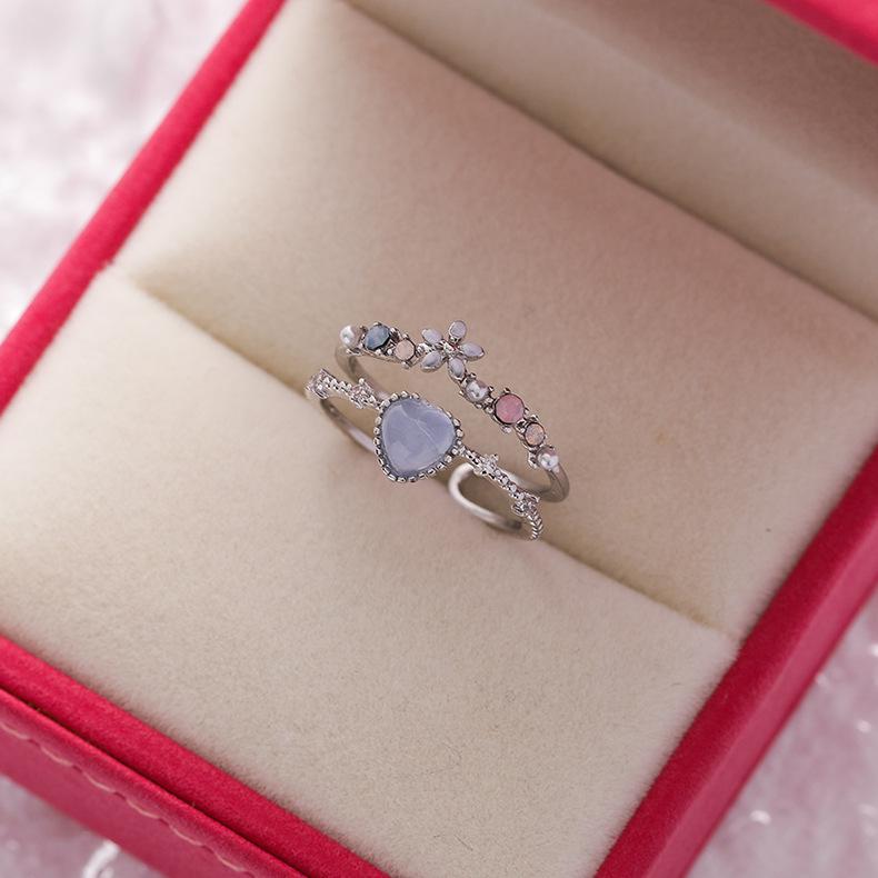 Versatile Open Ring Bracelet with Micro-Inlaid Sparkling Diamond and Crystal Zircon Flower