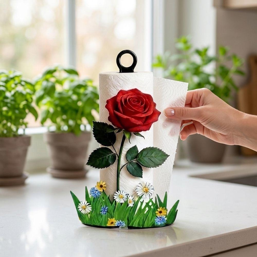 Animal Flower Pattern Floral Paper Towel Holder 2D Flat Kitchen Napkin Stand Dining Room