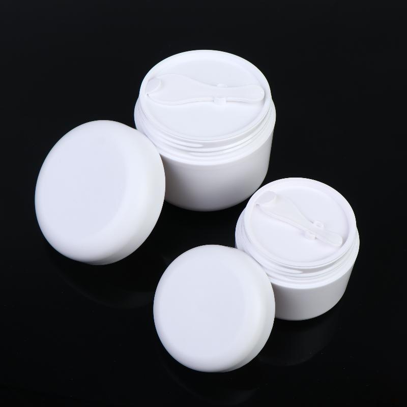 Refillable Empty Cosmetic Jar 50/100/120g Travel Size Face Cream Lotion Pot with Spoon for Vacation Trips