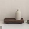 Wood Tray Pedestal Stand Wooden Vanity Hands Soap Scented Candle Storage Holder Tray Kitchen Seasoning Holder Home Decor