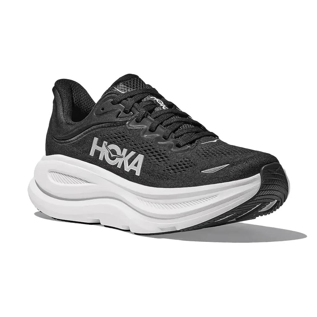 HOKA Bondi 9 Черно-белые женские кроссовки 1162012-BWHT