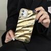 Золотистый узор, кудрявый 3D, волнистый, чехол для телефона For For Iphone 15 11 12 13 14 Pro Max X XR XS 7 8 Plus SE, мягкий, противоударный