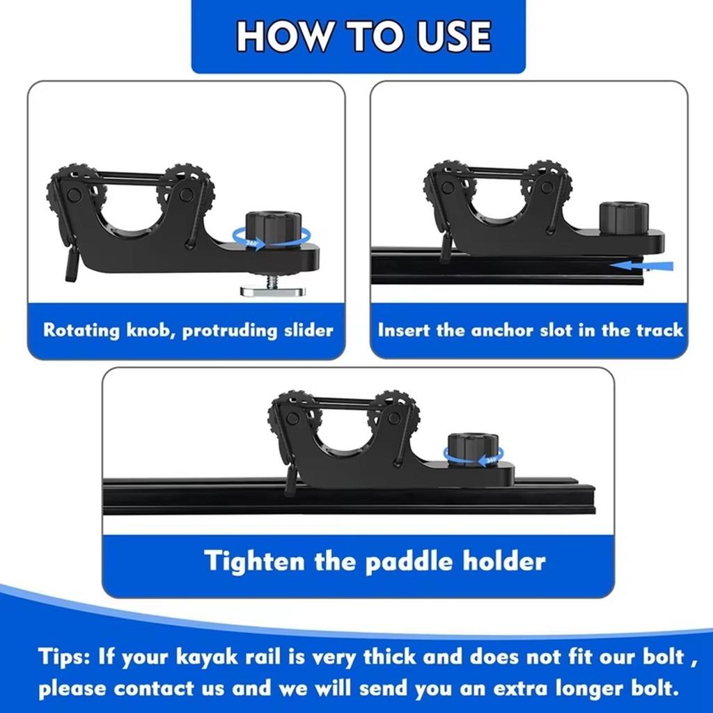 Удлиненный держатель весла для каяка Аксессуары для крепления на направляющую каяка Держатель весла для каяка для стандартных весел