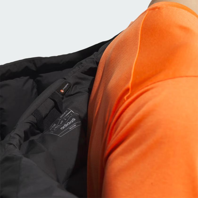 Adidas Heavyweight Goose Down Jacket With Hood And Fitted Long Sleeves Men Outerwear Black IL8965