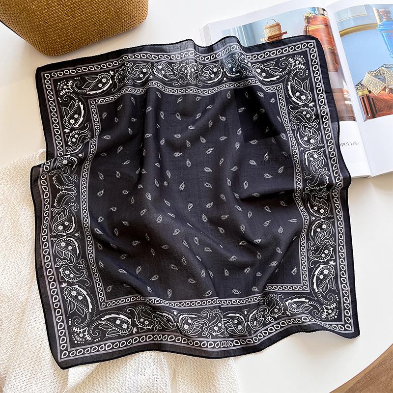 Summer thin silk cotton silk scarf women's 1116 Korean version fashion cashew silk scarf square scarf 11 small silk scarf