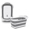 SOLPEX Folding Tub, Large Washing Tub, Dog Bath Tub, Cat Bathtub, Large Capacity, Laundry Bucket with Drain Plug and Three Handles, Soft Tub for Laund