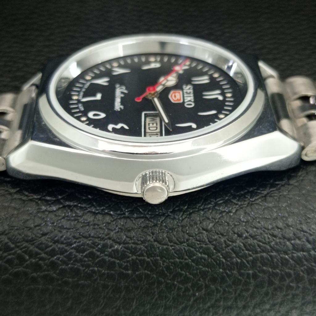 ВИНТАЖНЫЕ ОТРЕМОНТИРОВАННЫЕ МУЖСКИЕ ЧАСЫ SEIKO 5 AUTOMATIC 6309A ЯПОНИЯ ЧЕРНЫЕ a442596-1