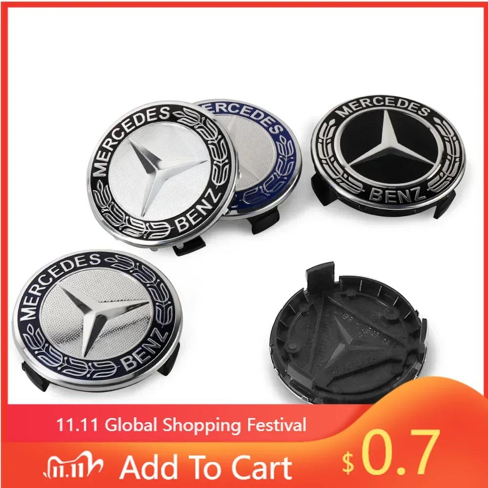 CEP1 For Benz 4PCS 75mm Car Wheel Center Cap Hub Covers Badge Accessories for Mercedes benz AMG C E S GLE CLC Class W204 W203 W205 W1