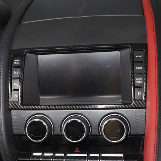 Carbon Fiber ABS Navigation Button Trim Frame For Jaguar F-TYPE 2013-2018