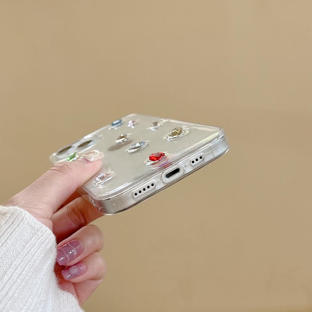 Милый мини-красочный чехол для телефона с кристаллами для Iphone 14 13 12 11 Pro Max Xr X Xs 7 8 Plus Se 2020, прозрачный мягкий чехол с блестками и блестками