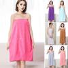 Microfiber Bath Dress Quick Absorbent Quick-Drying Anti-slip Adjustable Bust Sleeveless Press Button