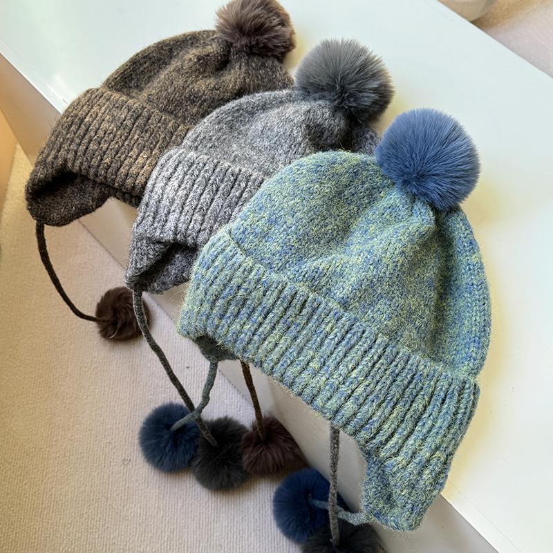 Women'S Knitted Hat Autumn And Winter Warm Earmuffs Korean Style Hat