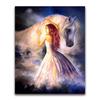 Embroidery Diamond Paintings Girl with White Horse Embroidery Horse Diamond