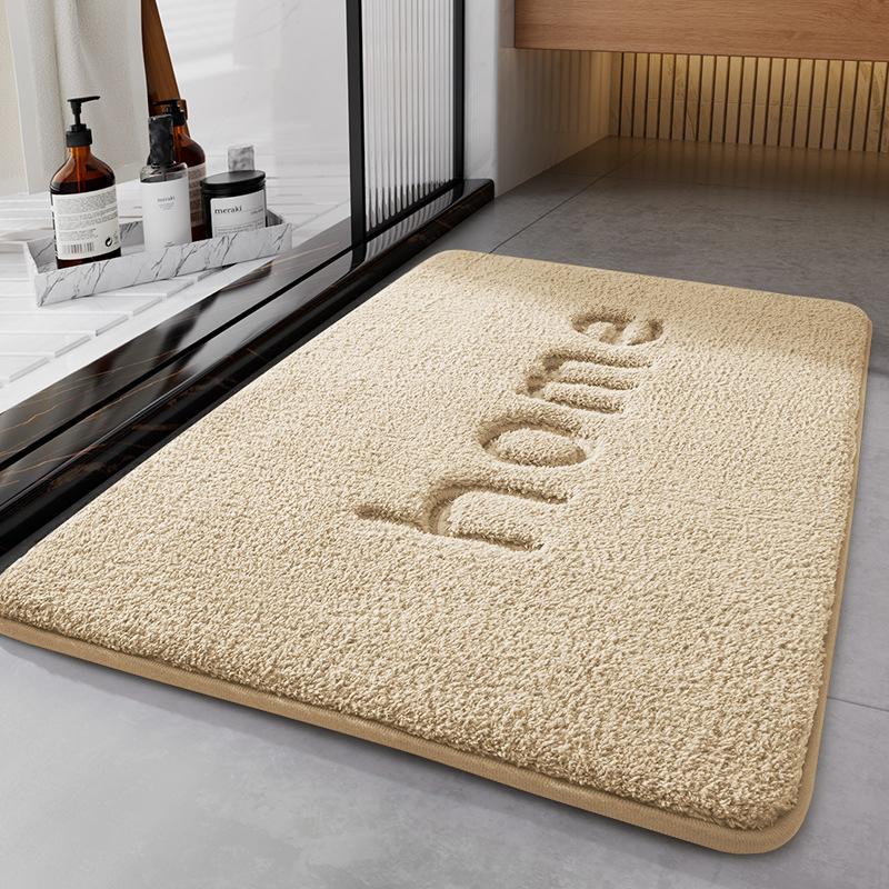 Thickened Bathroom Flannel Floor Mat Toilet Absorbent Carpet Shower Room Non-slip Mat Kitchen Foot Mat Dirt-resistant Door Mat