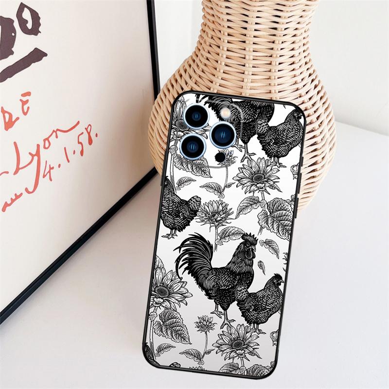 Чехол с рисунком цыпленка для iPhone 16 15 Pro 12 13 Mini 11 14 Pro Max XS X XR Plus Задняя крышка