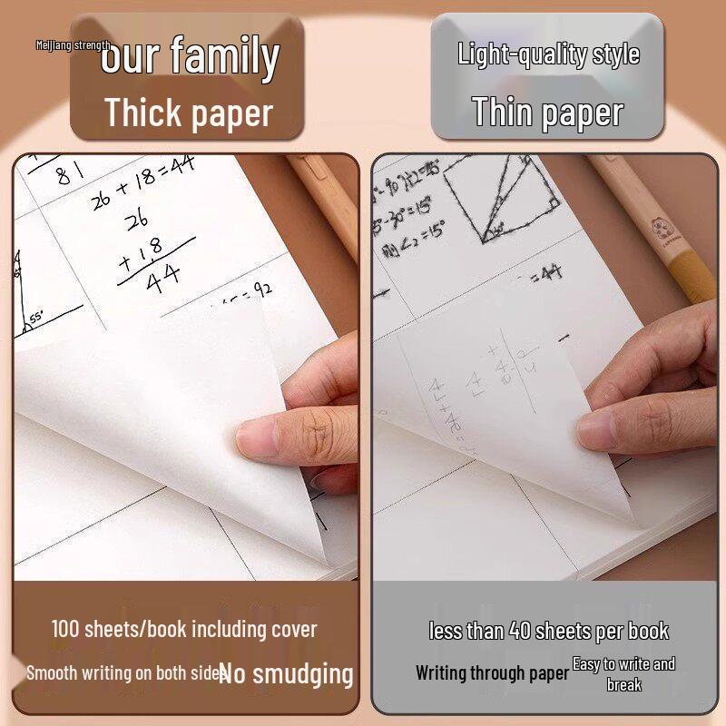 Capybara Thickened Tear-off Math Draft Paper - 100 Sheets for Primary Students