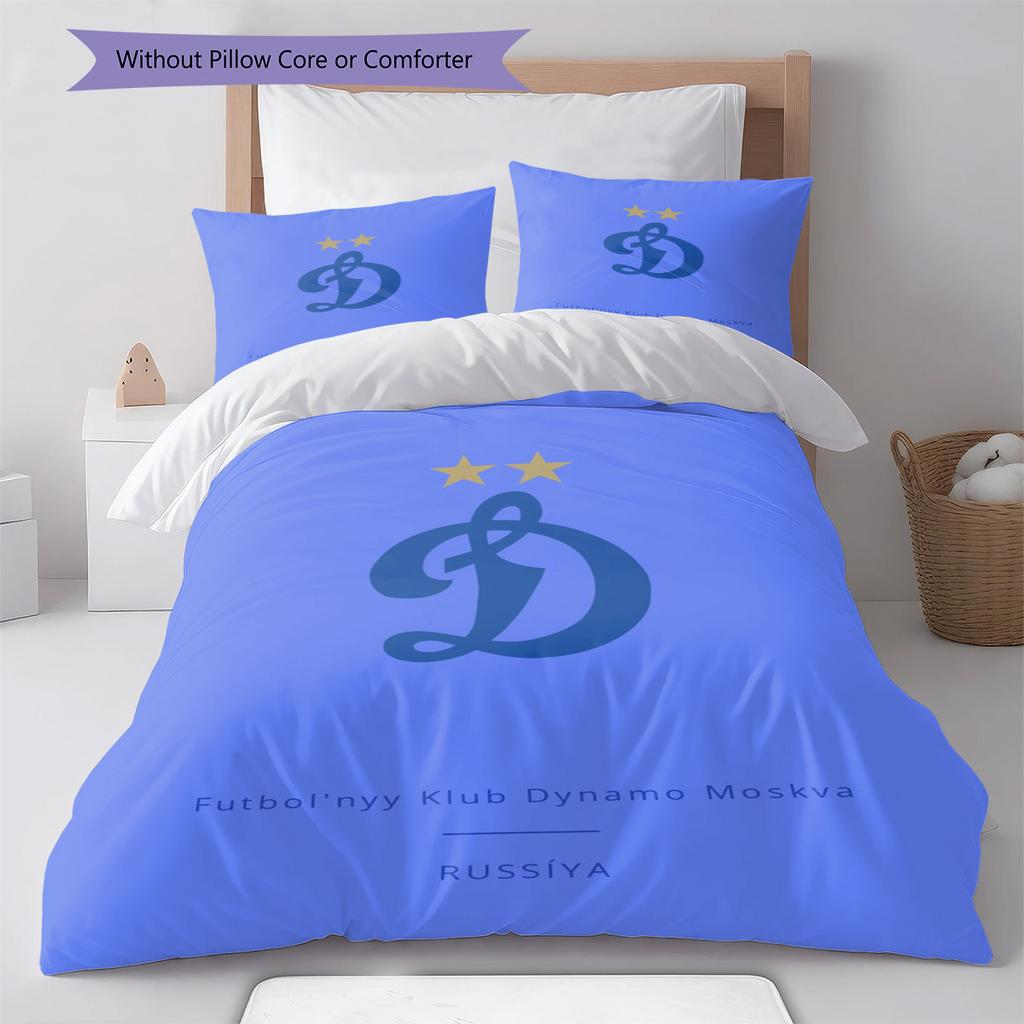 FC Dynamo Moscow Pattern Bedding Set Quilt Cover Pillowcase Home Decor Gift (1 * duvet cover + 2 * pillowcase, without core)
