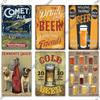Decor Beer Vintage Tin Signs Plaque Metal Plates Retro Poster Wall Art Stickers for Bar Pub Club Man Cave Room Decoration