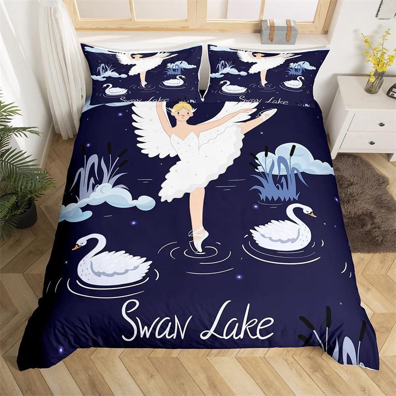 Коллекция пододеяльников Ballet Duvet Cover Ballerina Rose Flower Коллекция постельного белья с розовыми цветами и балеринами Милые маленькие танцоры Чехол на одеяло для кровати размера Twin King Для девочки Любителя гимнастики