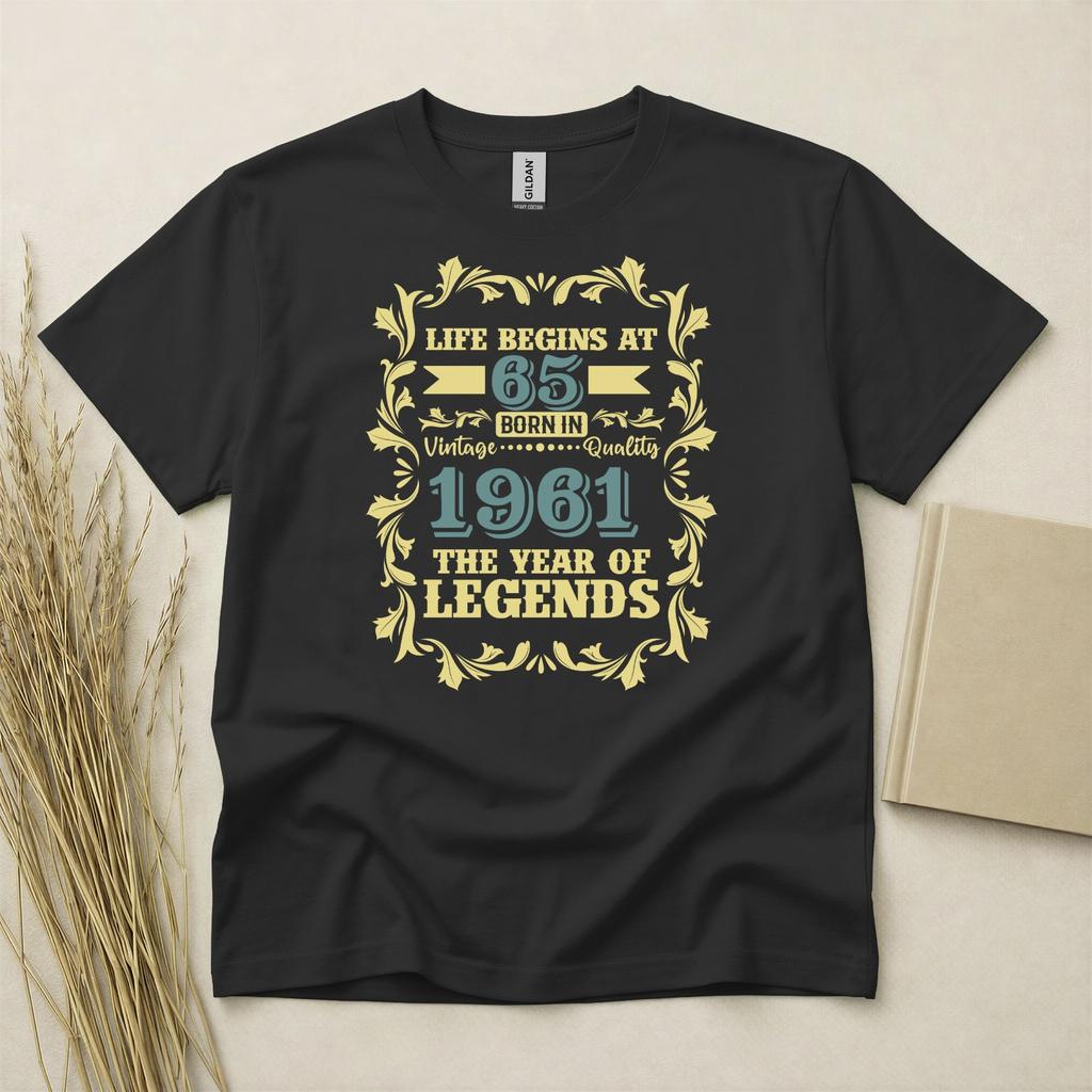 65th Birthday TShirt Born In 1961 65 Years Old Gifts Vintage Legend T Shirt Tee