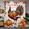 2 шт. HD Петух Дня благодарения тыква декоративная занавеска Желтая завязка цифровая печать занавеска Домашний декор стиль украшение гостиная