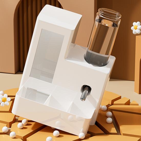 Автоматическая кормушка для хомяка 3 в 1 Диспенсер для еды и воды 3-секционная кормушка с бутылкой 125 мл для дома, для кролика, хорька, мелкого животного