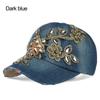 Rhinestone Women's Hat Sun Hat Golden Flowers Diamond-studded Baseball Caps Cowboy Hat Cap