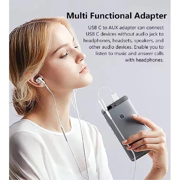 2/4 шт. USB-C Type-C на 3,5 мм Черные аудиоадаптеры для наушников USB Type-C на 3,5 мм гнездо для наушников 3