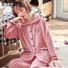 Coral Fleece Fabric Keeps Warm Soft and Thick Ladies Flannel Suit Long-sleeved Large-size Warm Home Clothes No Lint No Fading Washable