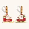 Santa Claus Drip Oil Earrings: 18K Gold-Plated Stainless Steel Sleigh Design