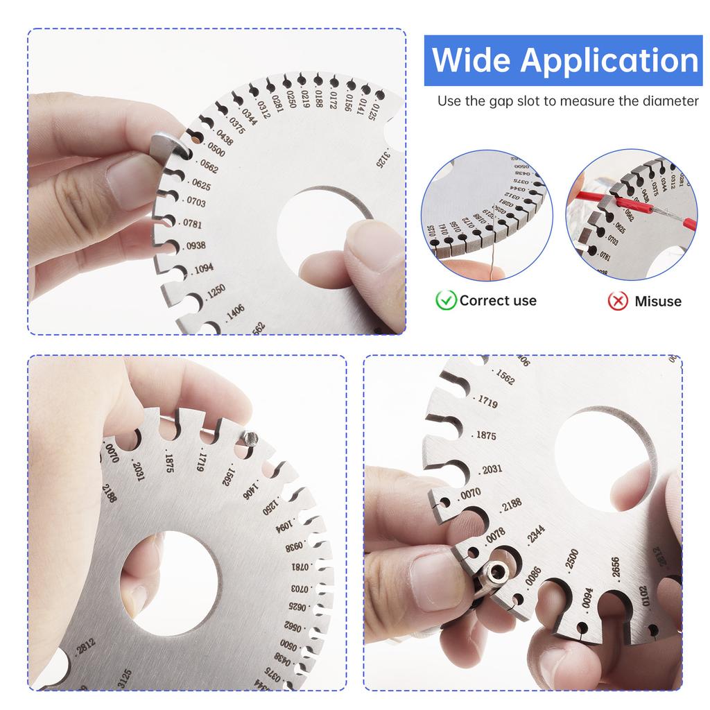 Stainless Steel Dual Sided Wire Gauge 4mm Thickness 0-36 Range Heavy Duty Precision Tool