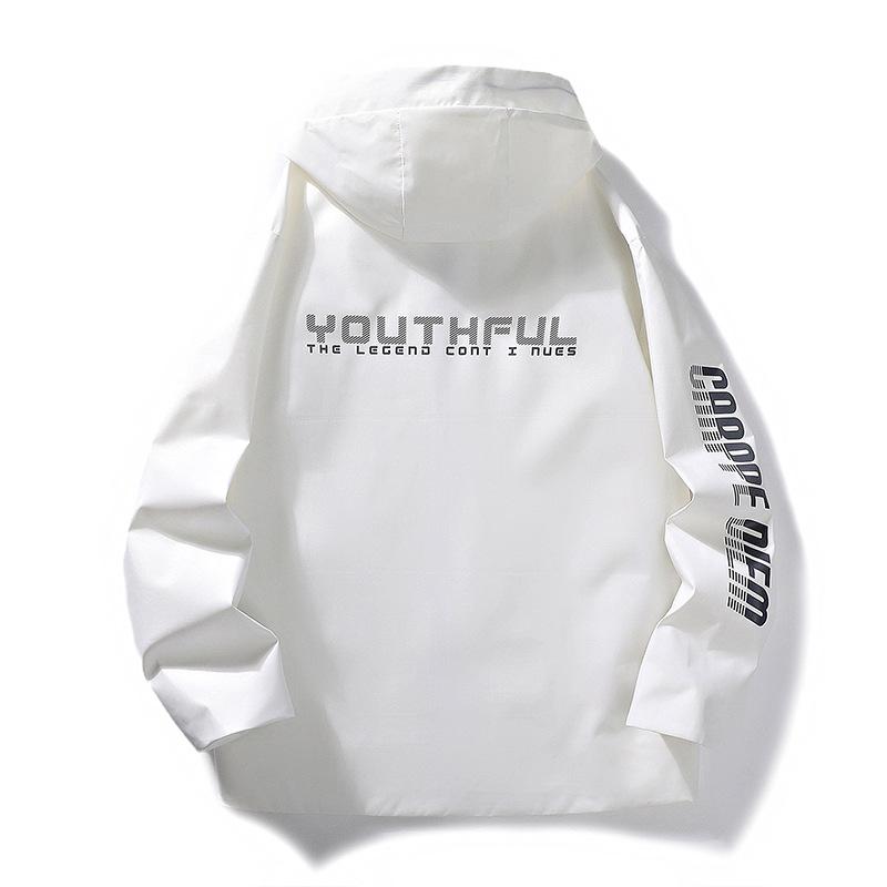 Мужская осенне-зимняя легкая и универсальная модная брендовая свободная куртка с капюшоном и модным принтом с надписью на спине