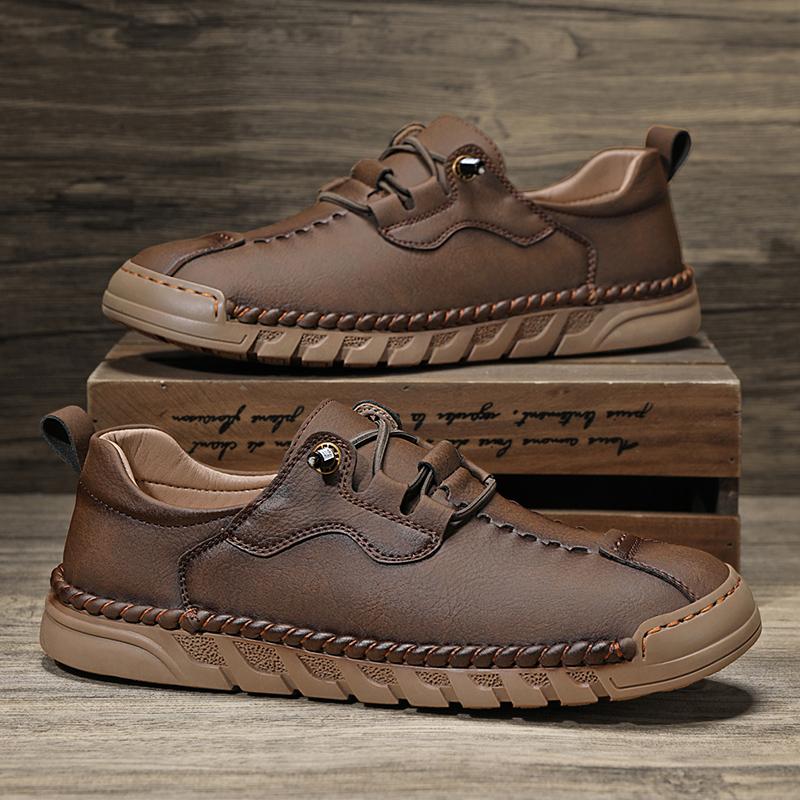 Брендовые кожаные мужские туфли, дышащие туфли для вождения, дизайнерские мужские мокасины для отдыха на открытом воздухе, мужские туфли на плоской подошве со шнуровкой, повседневные модные мокасины