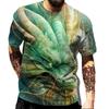 Летний топ с принтом серии 3D Дракон с круглым вырезом, модная повседневная мужская футболка с коротким рукавом